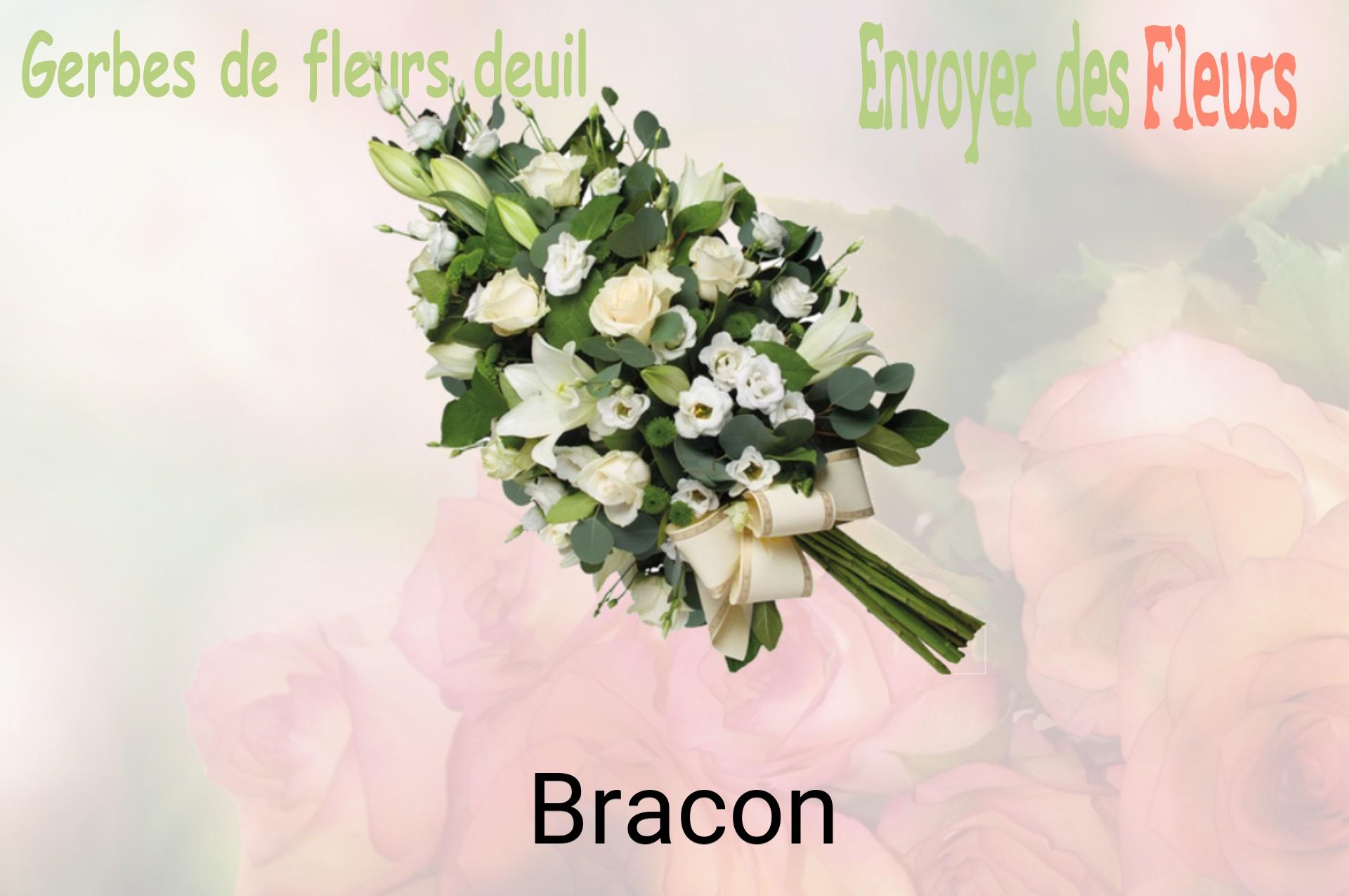 Gerbe de fleurs de deuil livrée à Bracon
